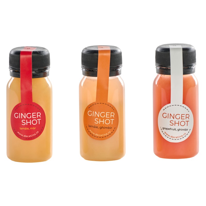 Pachet 3 x  MIX Shot de ghimbir cu lămâie + Shot de ghimbir cu grapefruit + Shot de ghimbir cu măr și lămâie